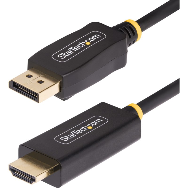 StarTech.com Câble Adaptateur DisplayPort vers HDMI de 2m, 4K 60Hz avec HDR, DP vers HDMI 2.0b, Convertisseur Vidéo Actif, DisplayPort Desktop vers Moniteur HDMI