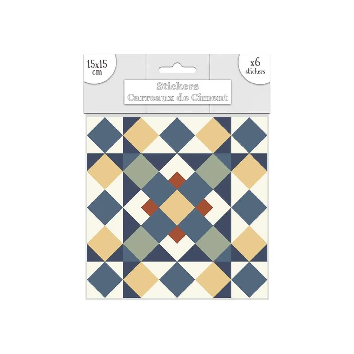 Sudtrading Sud Trading 6 Stickers Carreaux - Jaune et Marron