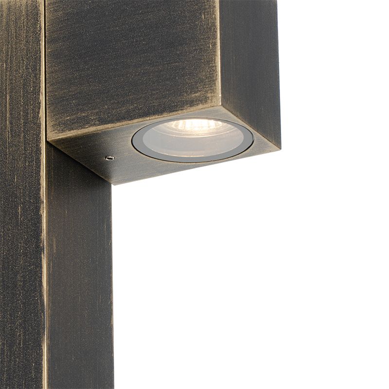 Buitenlamp antiek goud met grondpin en kabelmof 65cm IP44 - Baleno