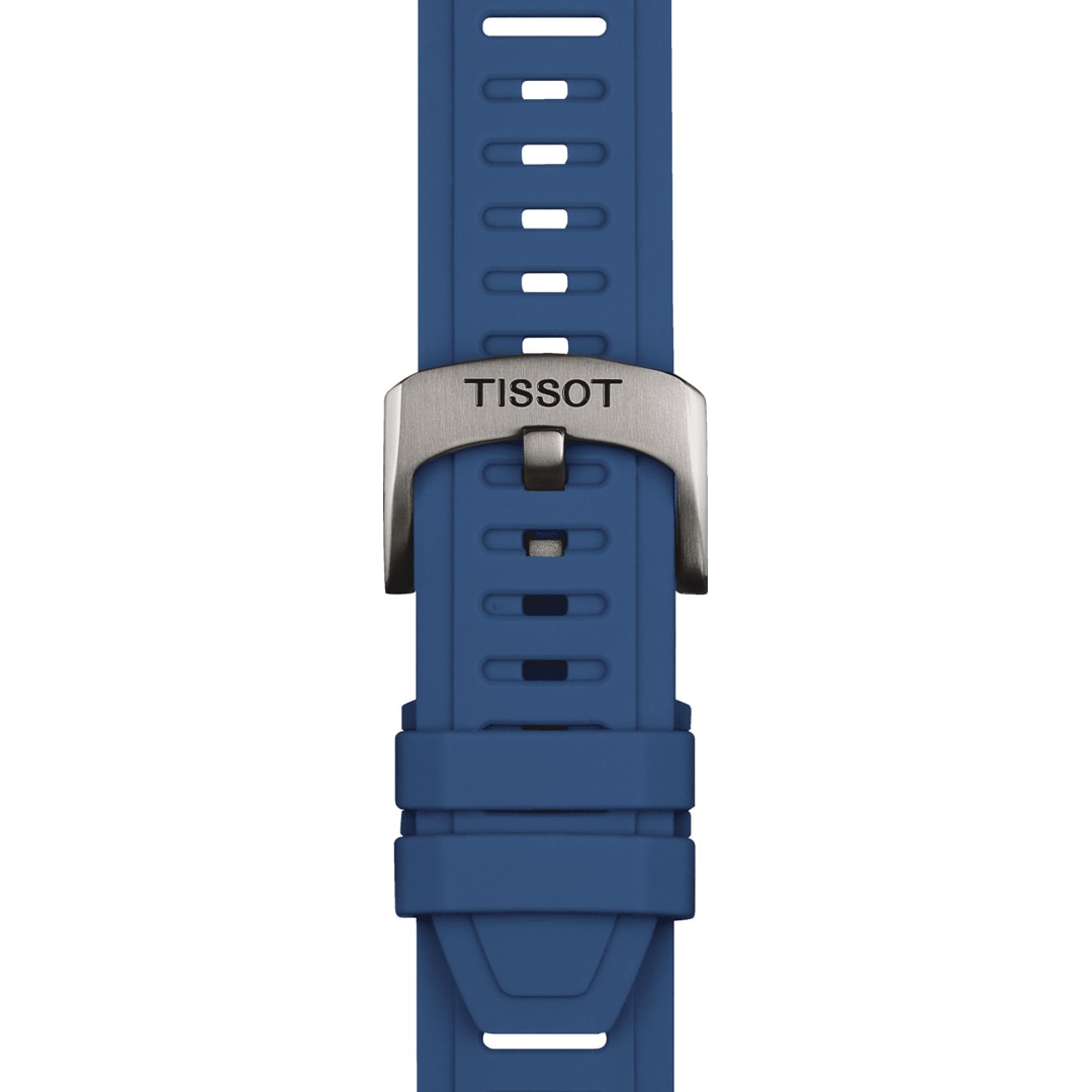 Tissot T-Touch Connect Sport Smartwatch Titan mit blauem Silikonarmband