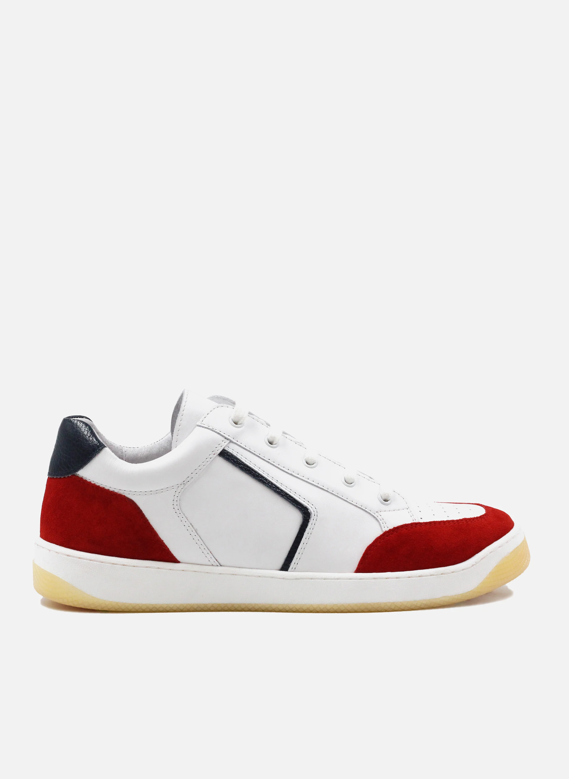 Baskets rétro homme cuir lisse | Blanc