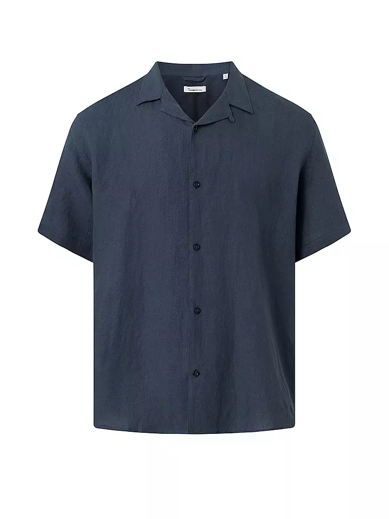 KNOWLEDGE COTTON APPAREL Leinenhemd blau