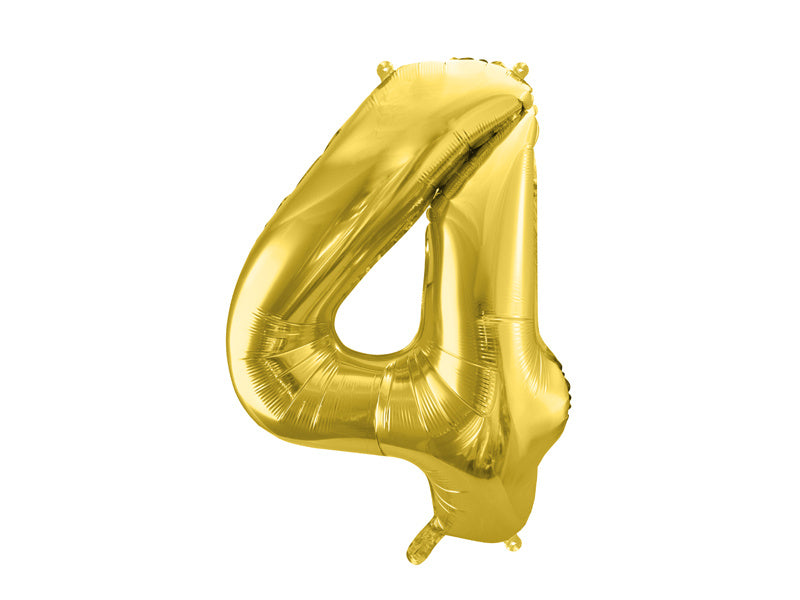 4 Jaar Cijfer Ballon Goud Leeg 72cm