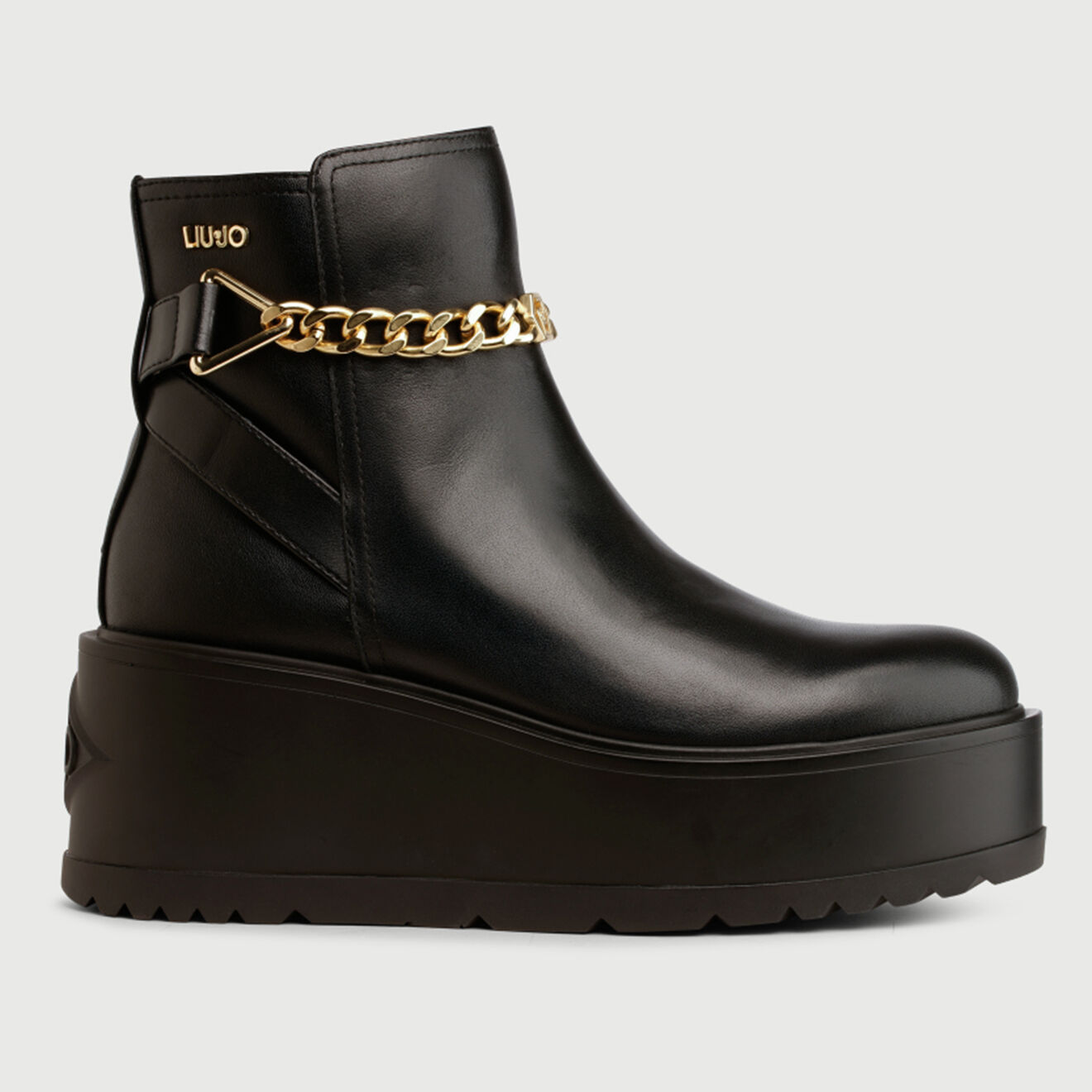 Liu-Jo Boots compensées en Cuir Carol noires - Talon 6 cm