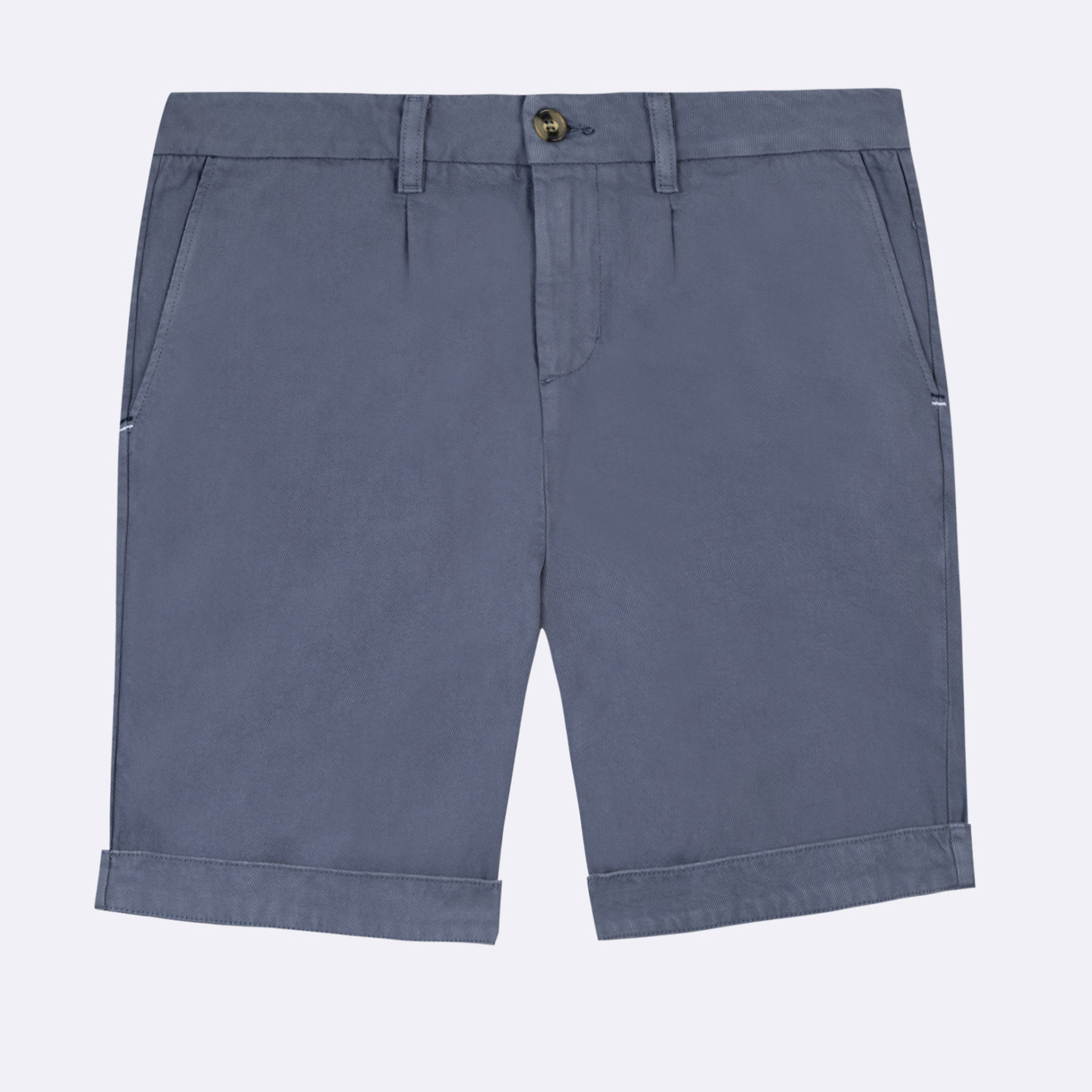Short bleu coupe légérement ample coton et coton biologique - modèle benon