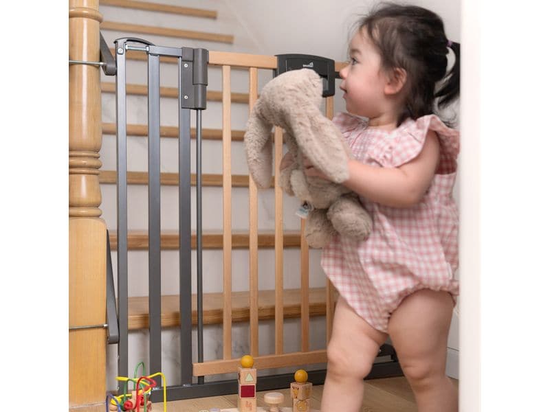 Geuther Treppenschutzgitter zum Klemmen Easylock 84.5 cm - Tür- und Treppenschutzgitter Easylock Wood Plus
