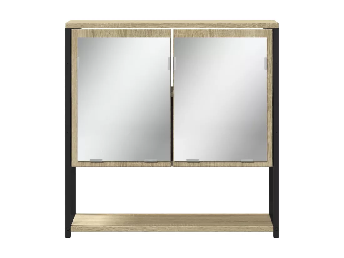 Prolenta Premium - Armoire de salle de bain à miroir chêne sonoma bois ingénierie