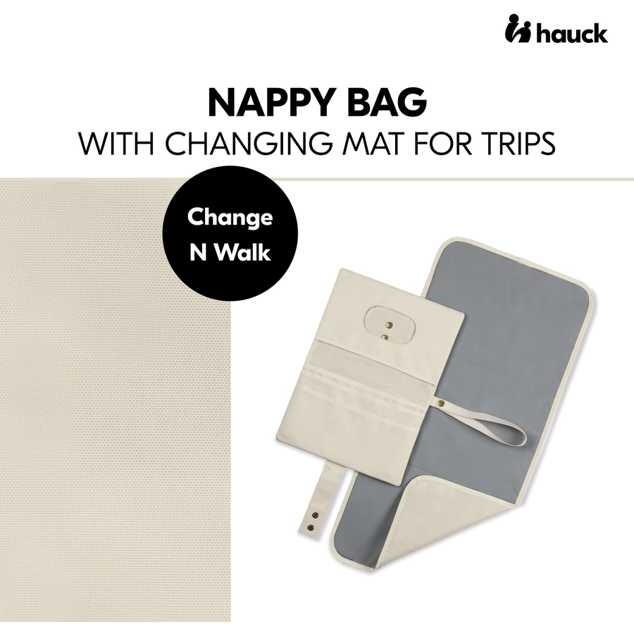 hauck Windeltasche mit Wickelunterlage Change N Walk Beige