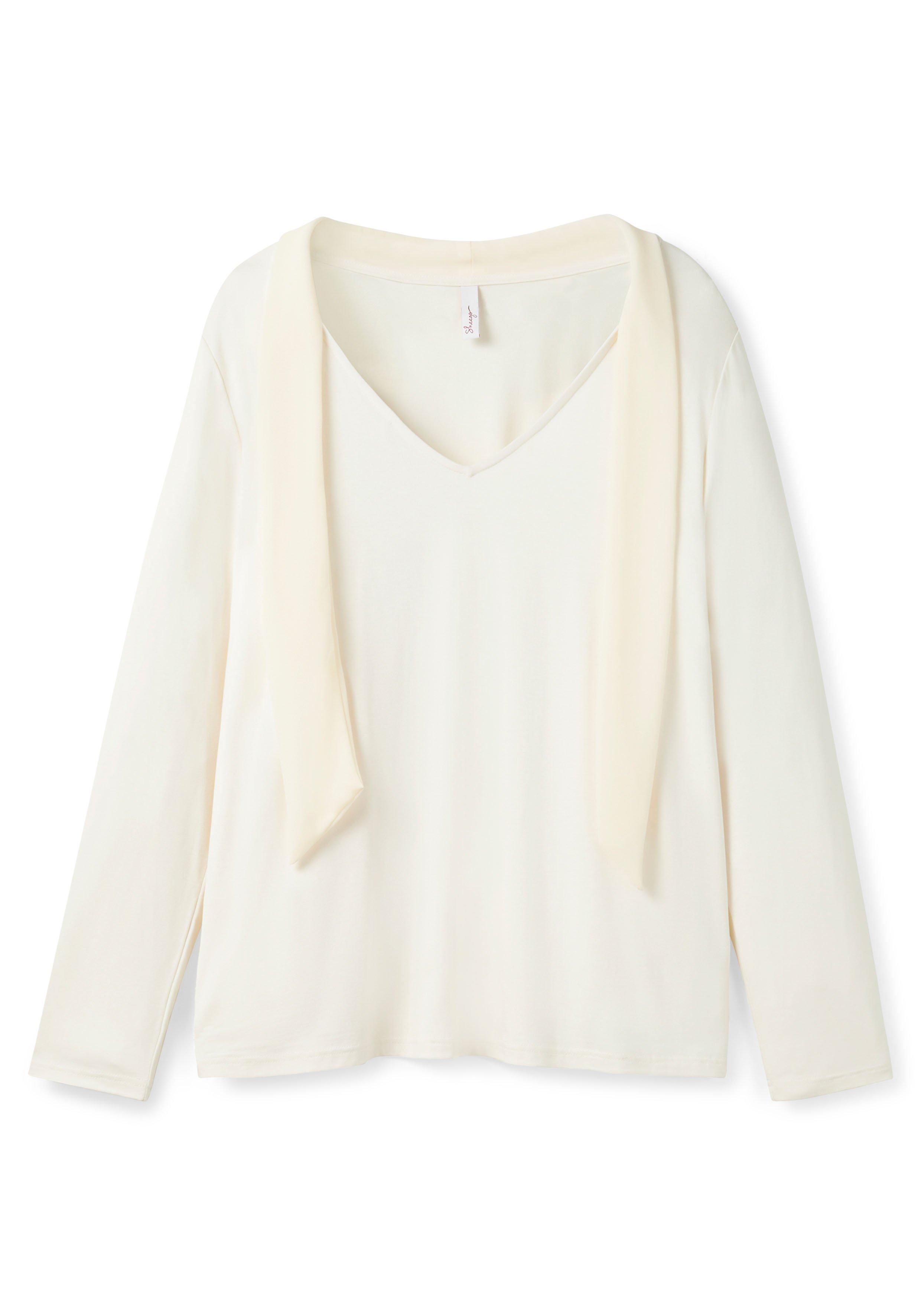 Langarmshirt mit Chiffonschluppe