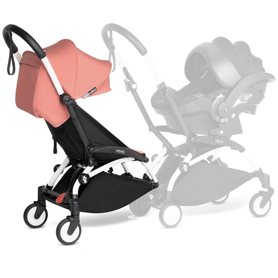BABYZEN Kinderwagen YOYO 6+ connect Black mit Textilset Ginger