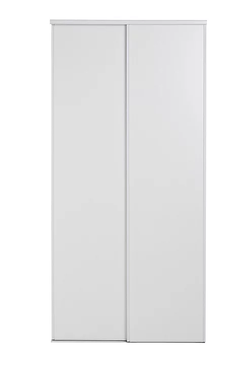 Lot de 2 portes de placard coulissantes blanches effet bois GoodHome Romero 120 x 250 cm