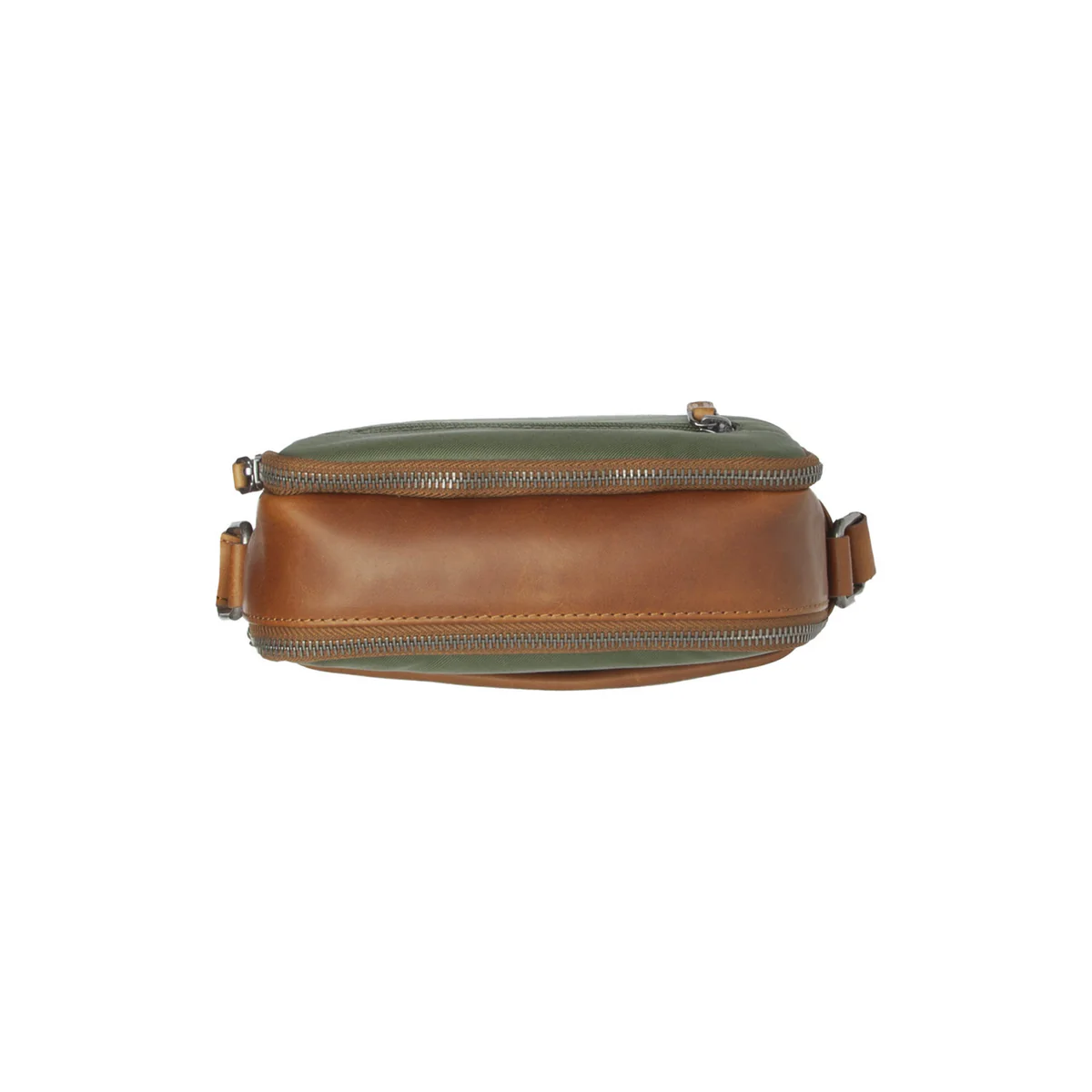 The Chesterfield Brand Nylon Wax Pull Up Arendal Schoudertas Steel Green