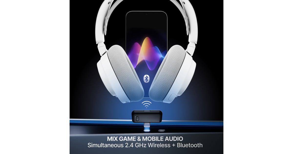 SteelSeriesArctis Nova 7P Wireless Gen 2 over-ear gaming headset  (Wit, PlayStation 4, PlayStation 5, 2.4 GHz / Bluetooth)
