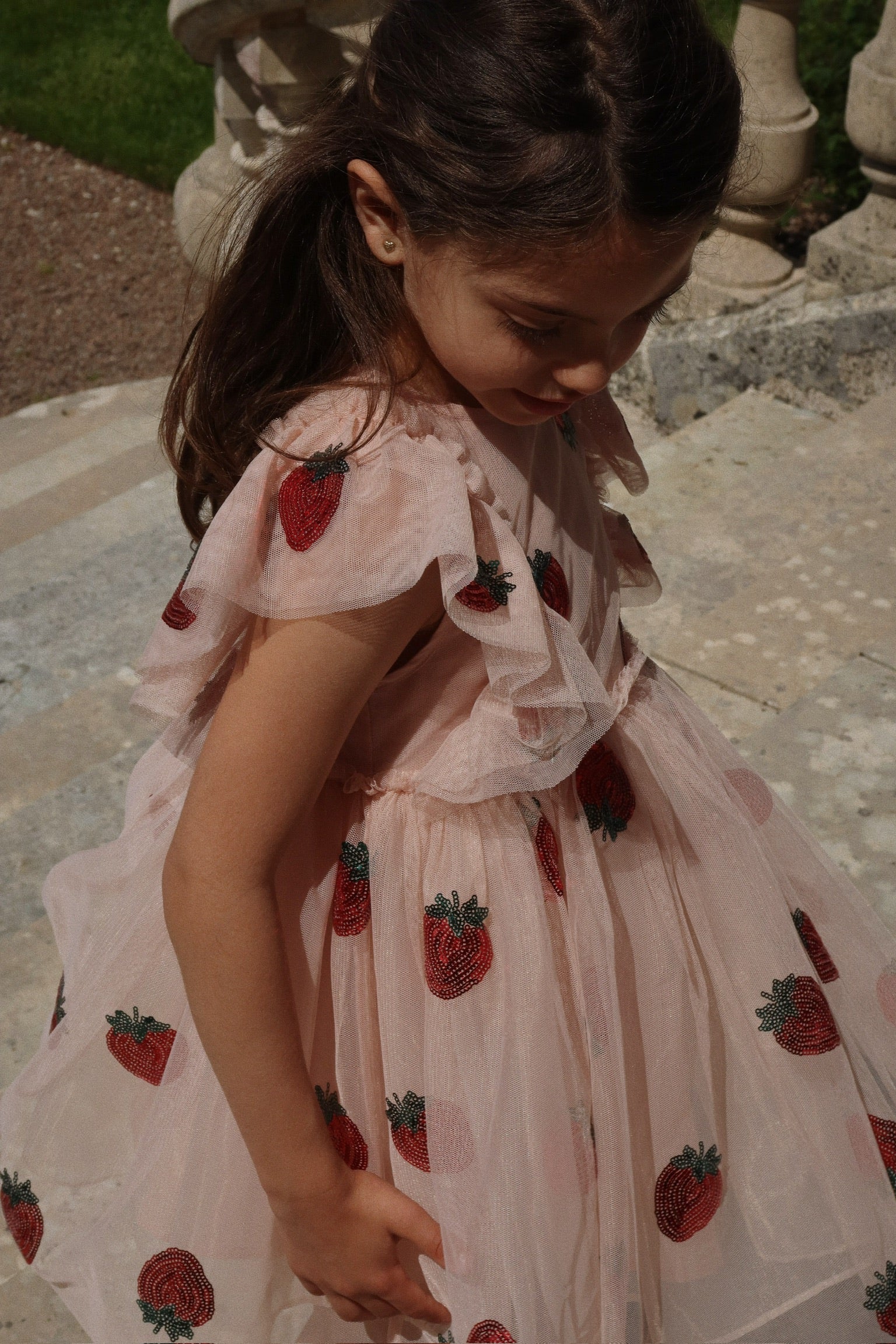 Yvonne kjole - strawberry - 2Y