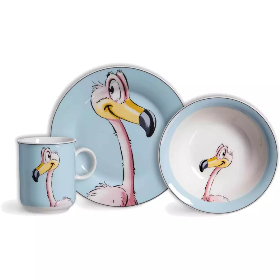 Ritzenhoff & Breker GmbH & Co. KG Kindergeschirr + Tischmatte Happy Zoo 4er Set türkis