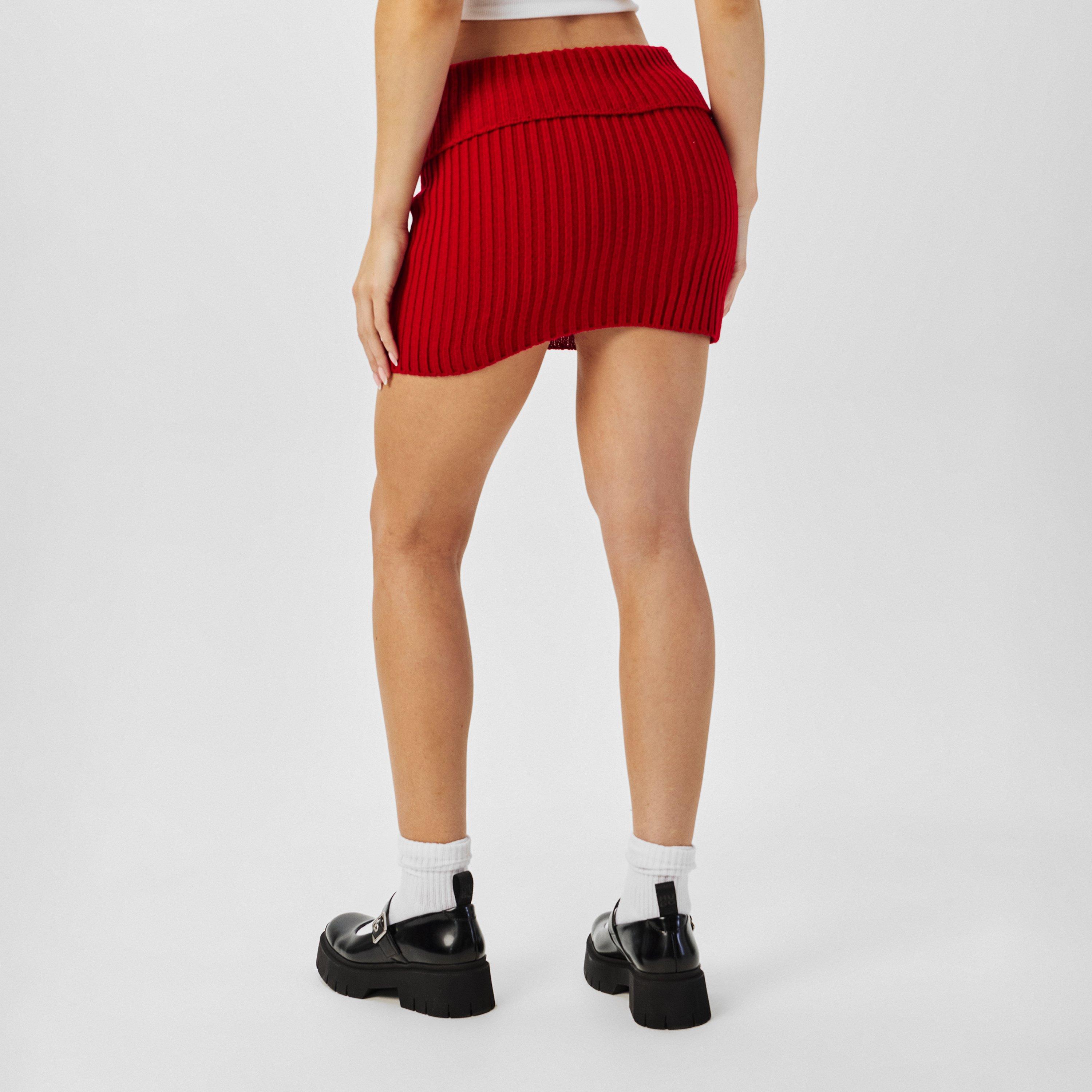 Missy Empire ME Knitted Fold Down Skirt Womens