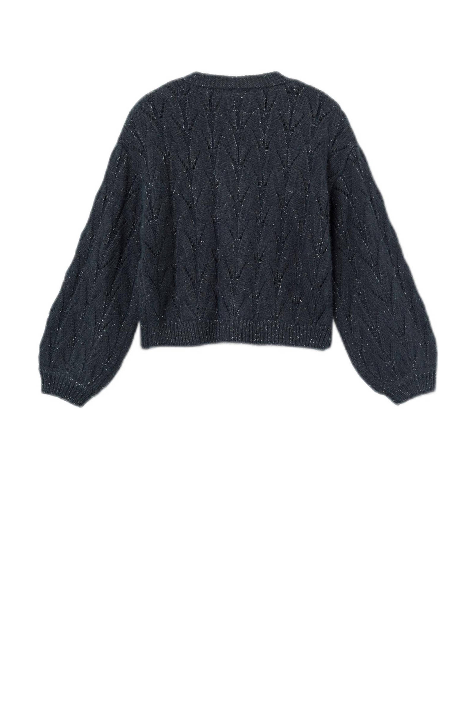 NAME IT gemêleerd vest NKFOLIPA donkerblauw melange