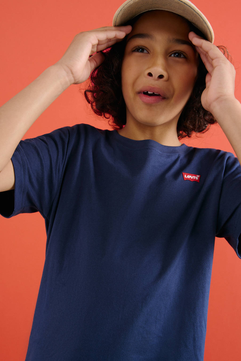 Levi's basic T-shirt Batwing chest met logo donkerblauw