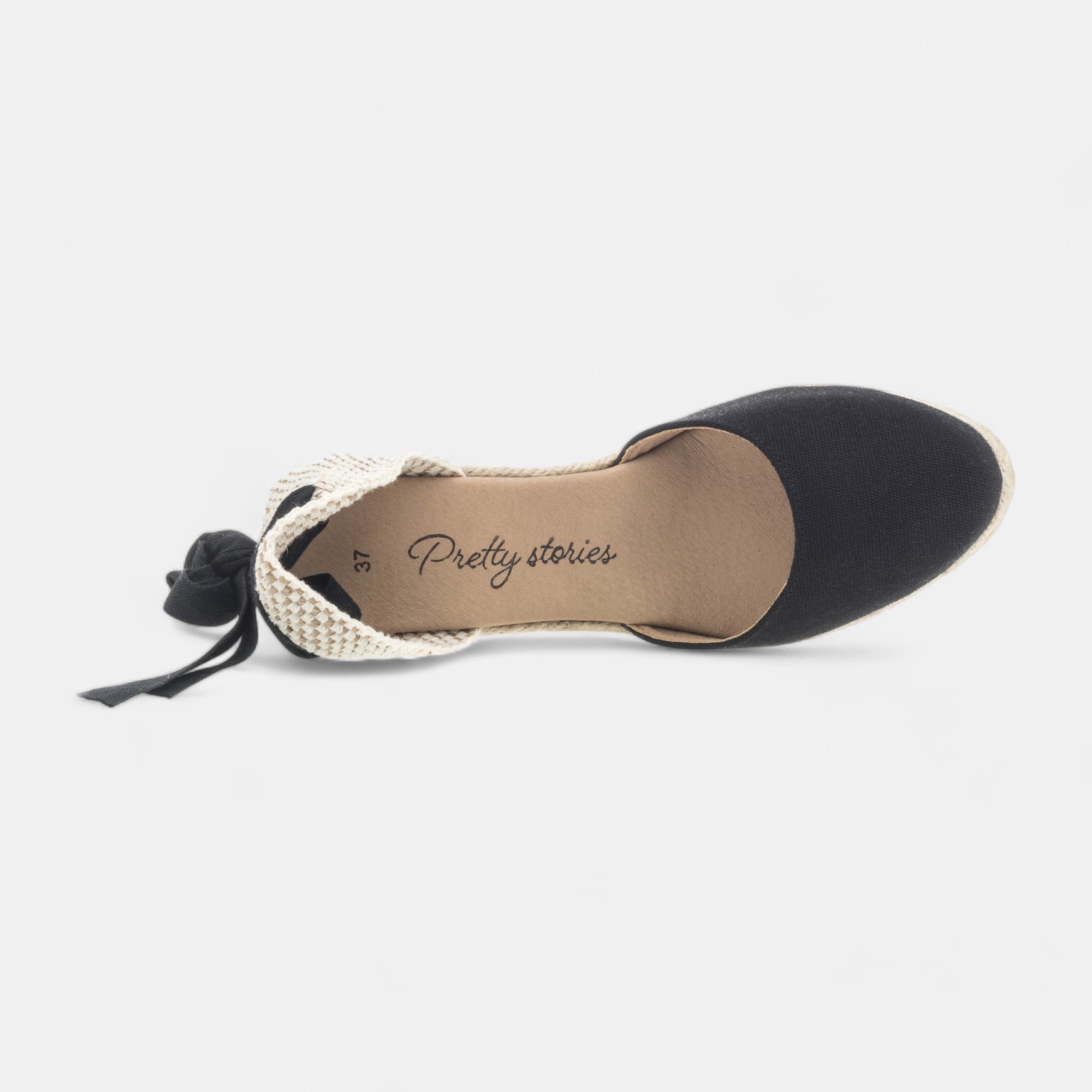 Espadrilles à talon compensé Femme noir