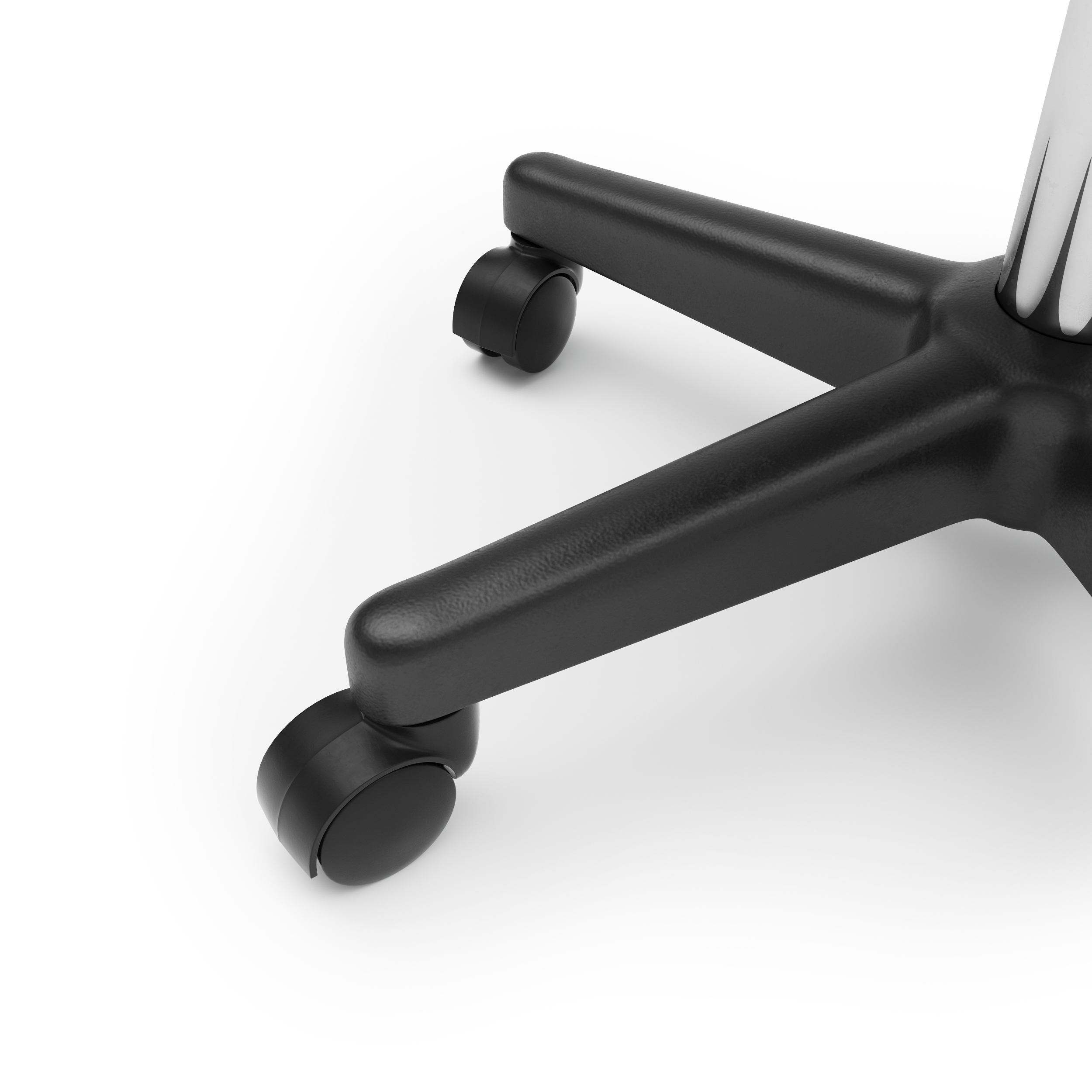 Drehstuhl Rollhocker mit Rückenlehne schwarz
