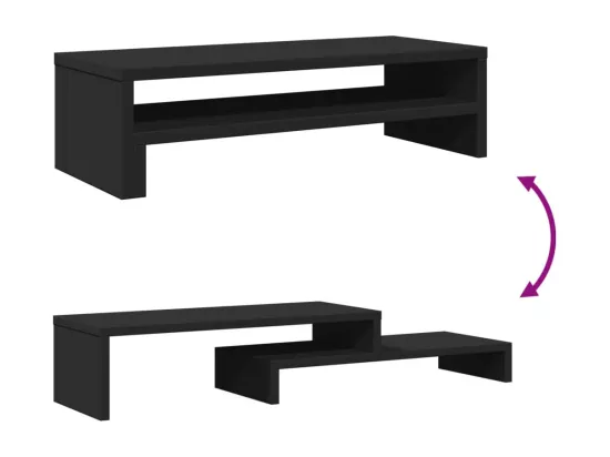 Support de moniteur noir 54x22x15 cm bois d'ingénierie