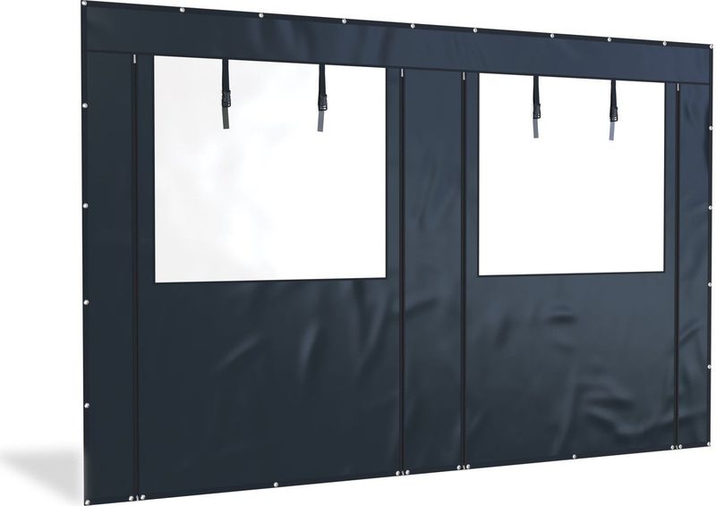 Overkapping - PVC - 4 meter breed - 250 cm hoog - Zijwand met Raam en Ritsen