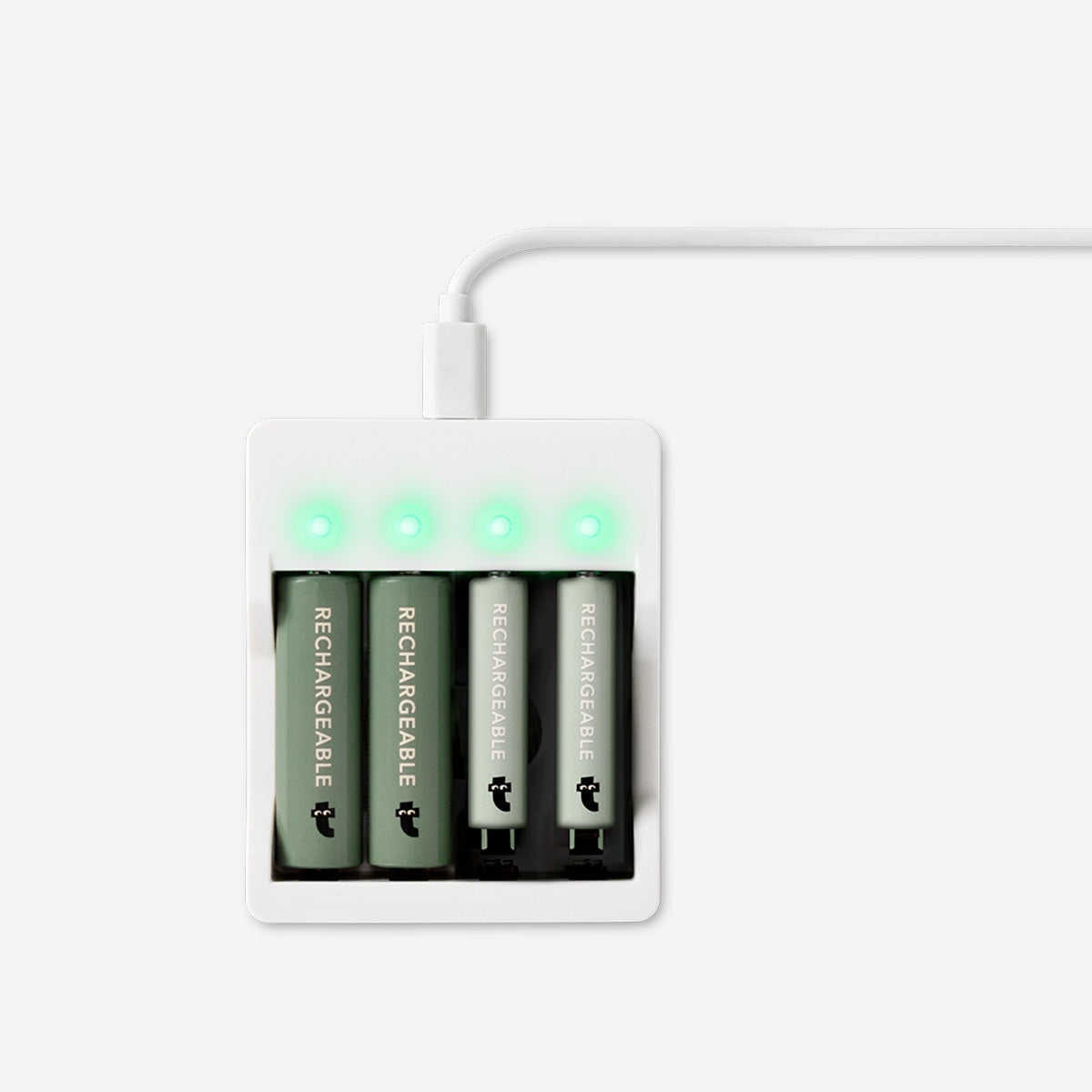 Batterioplader. Med genopladelige batterier
