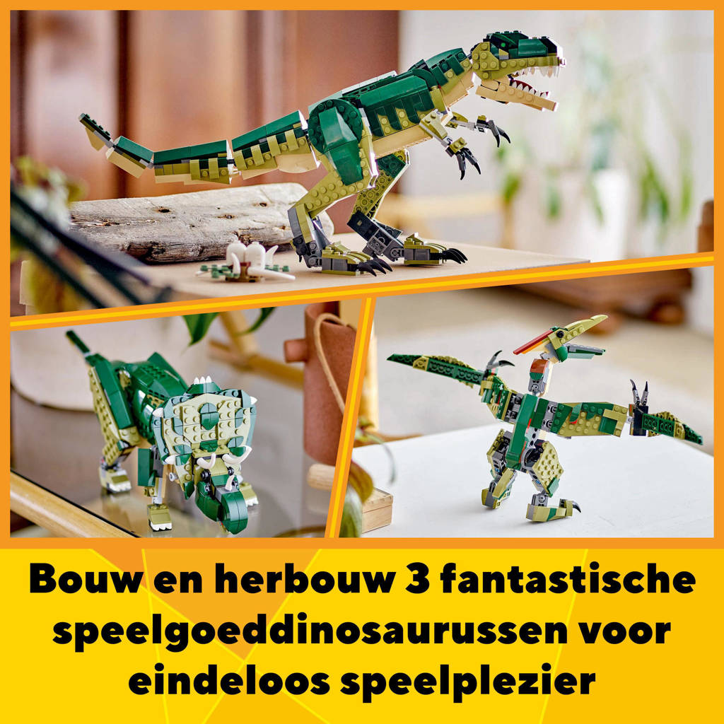 3-in-1 T. rex wordt Triceratops of Pterodactylus Dinosaurus Speelgoed 31151