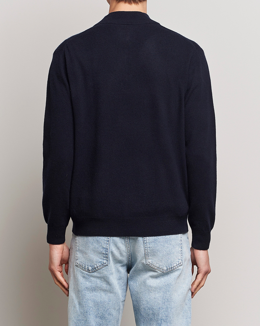 Oscar Jacobson Patton Wool Half-Zip Navy