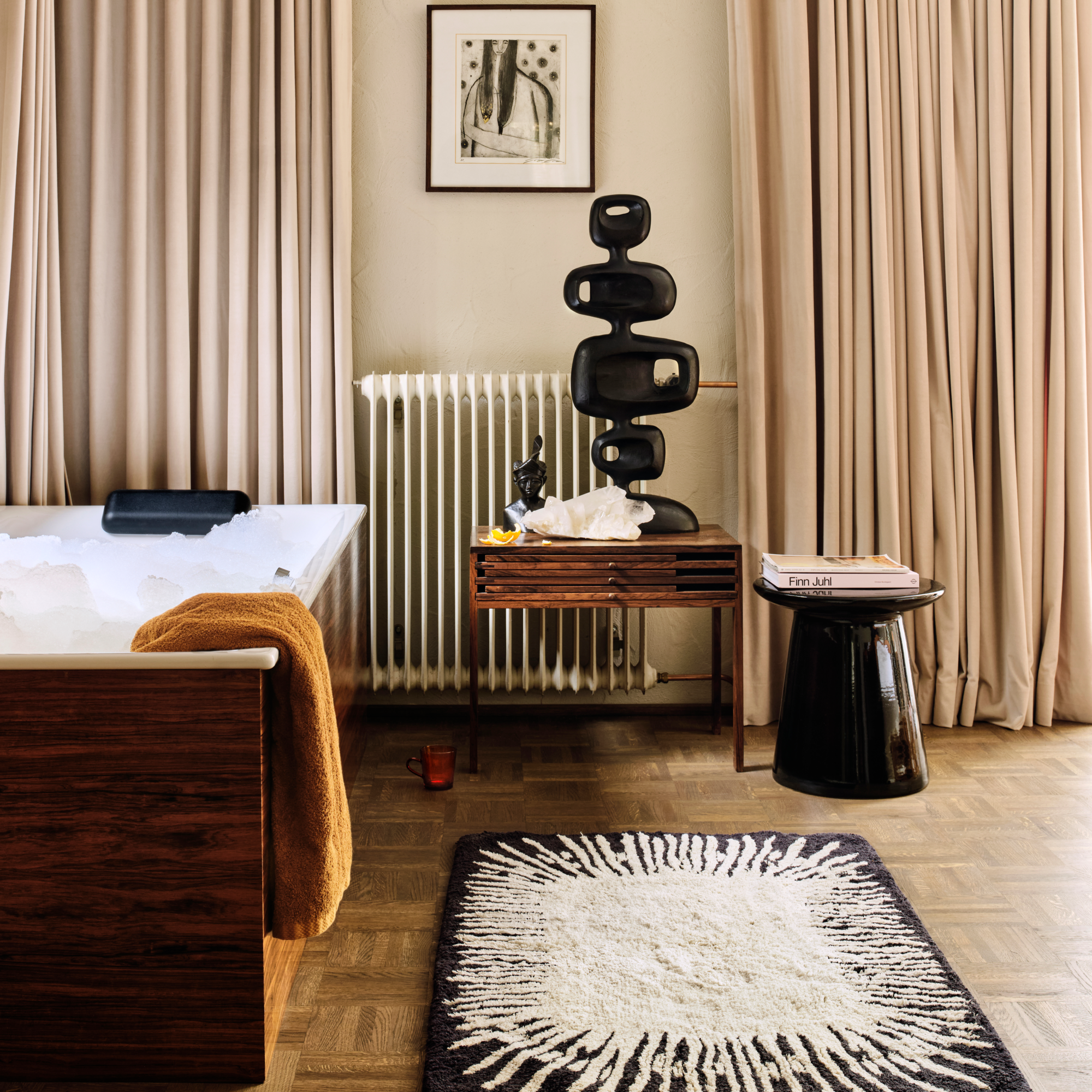 Bijzettafel Earthenware M black