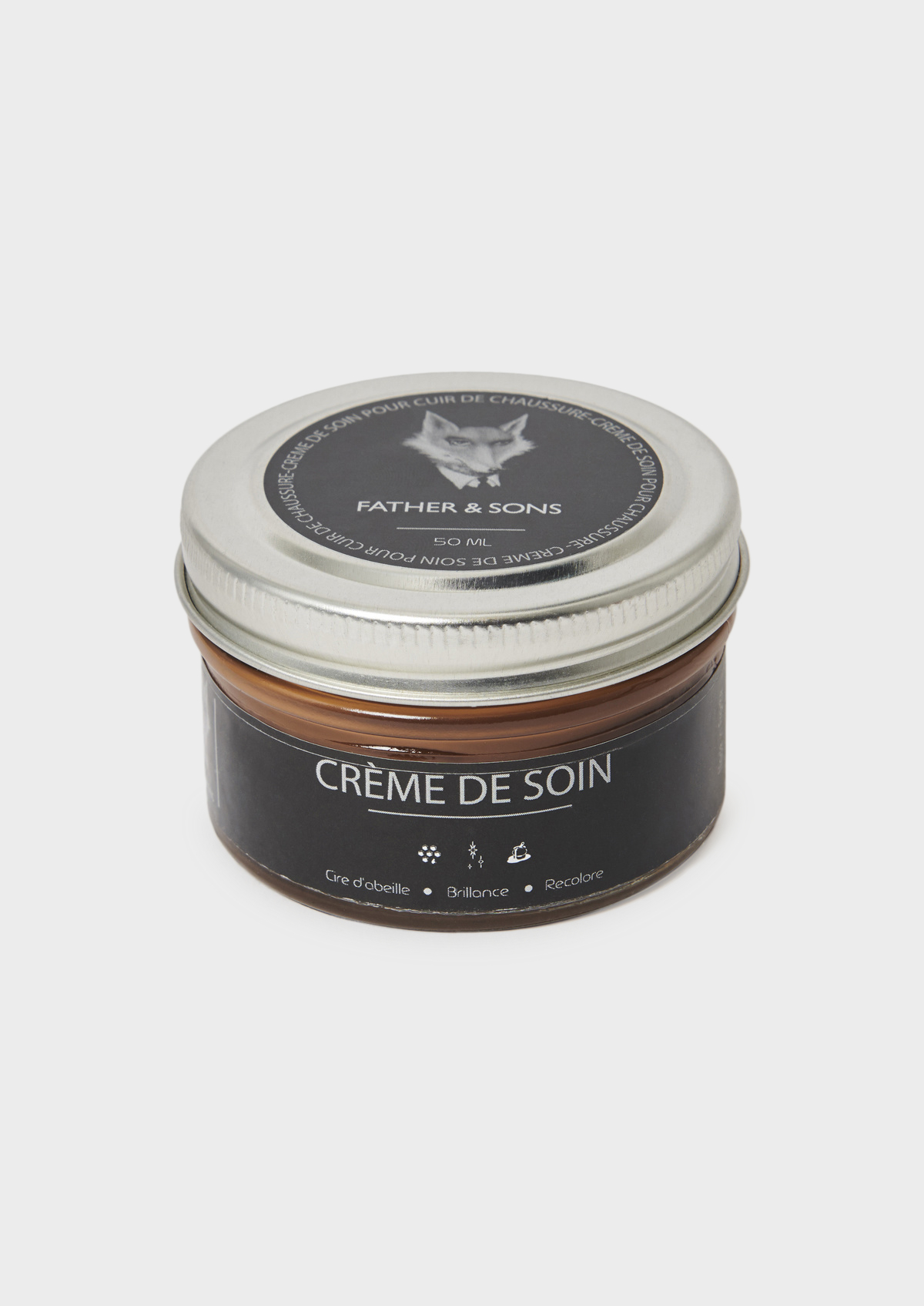 Crème de cirage camel pour cuir