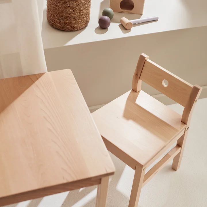 Kids Concept - Saga Kindertisch, 48 x 45 x 45 cm, Buche natur