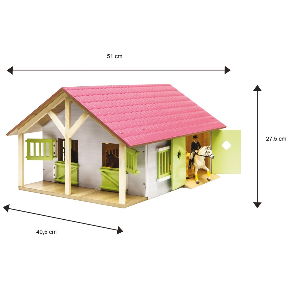 Pferdestall-Set aus Holz, Maßstab 1:24