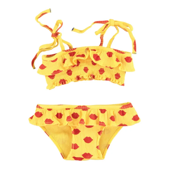 Piupiuchick Maillot de Bain 2 Pièces Lips Matière Recyclée | Jaune