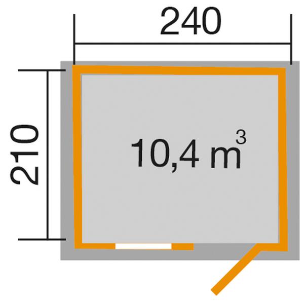 Weka Gartenhaus 123 Gr. 1, ca. B306/H242/T239