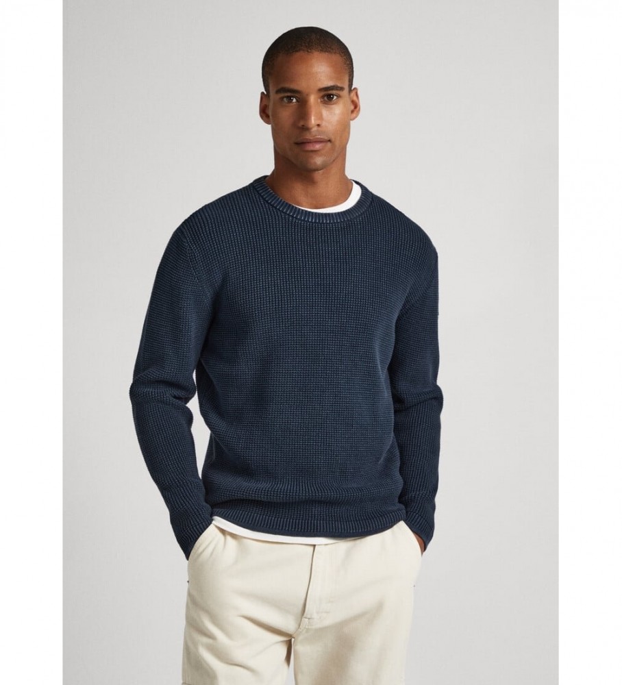 Suéter Pepe Jeans Dean de gola redonda, azul marinho