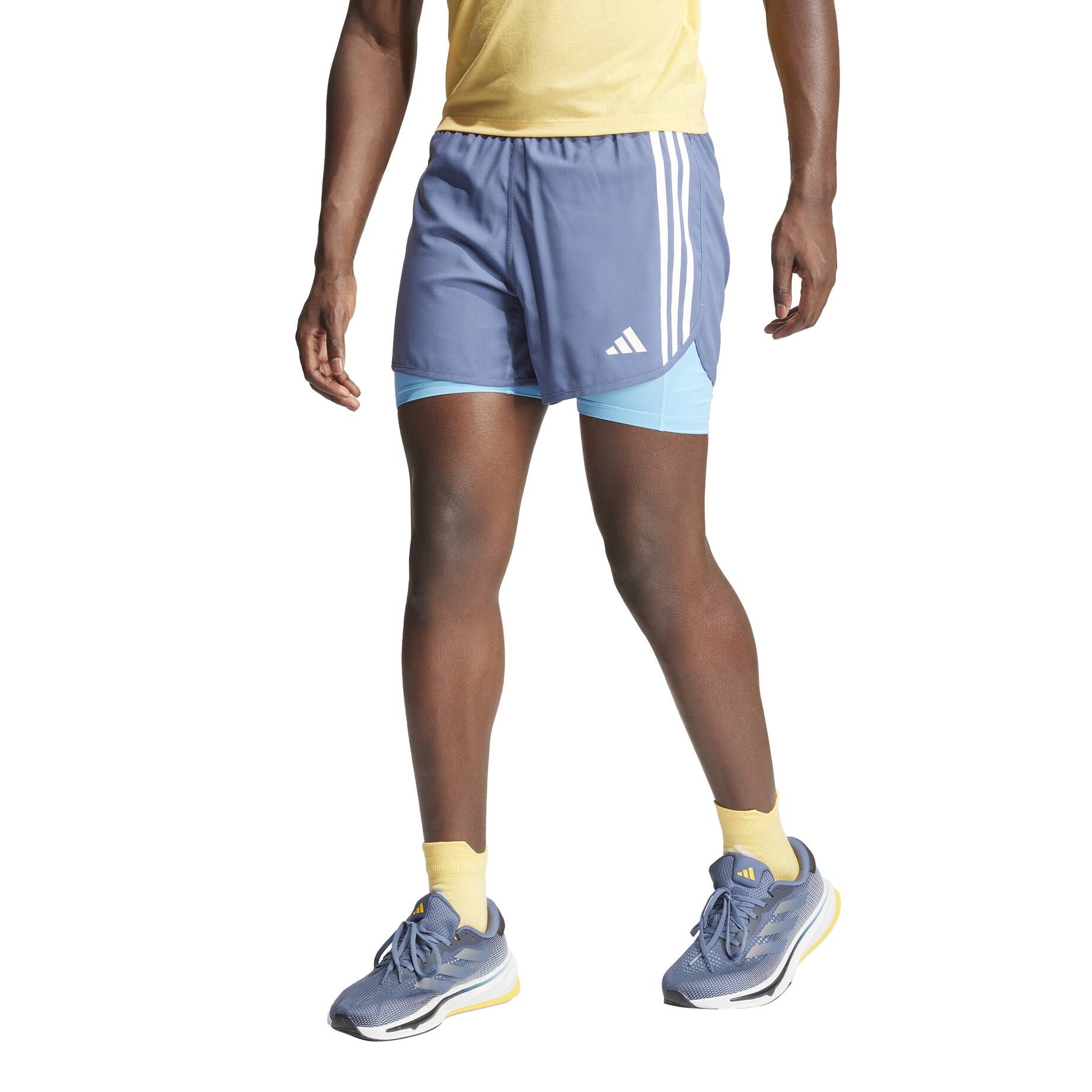 adidas Performance| Herren Laufshorts ON THE RUN 3 STRIPES 2IN1