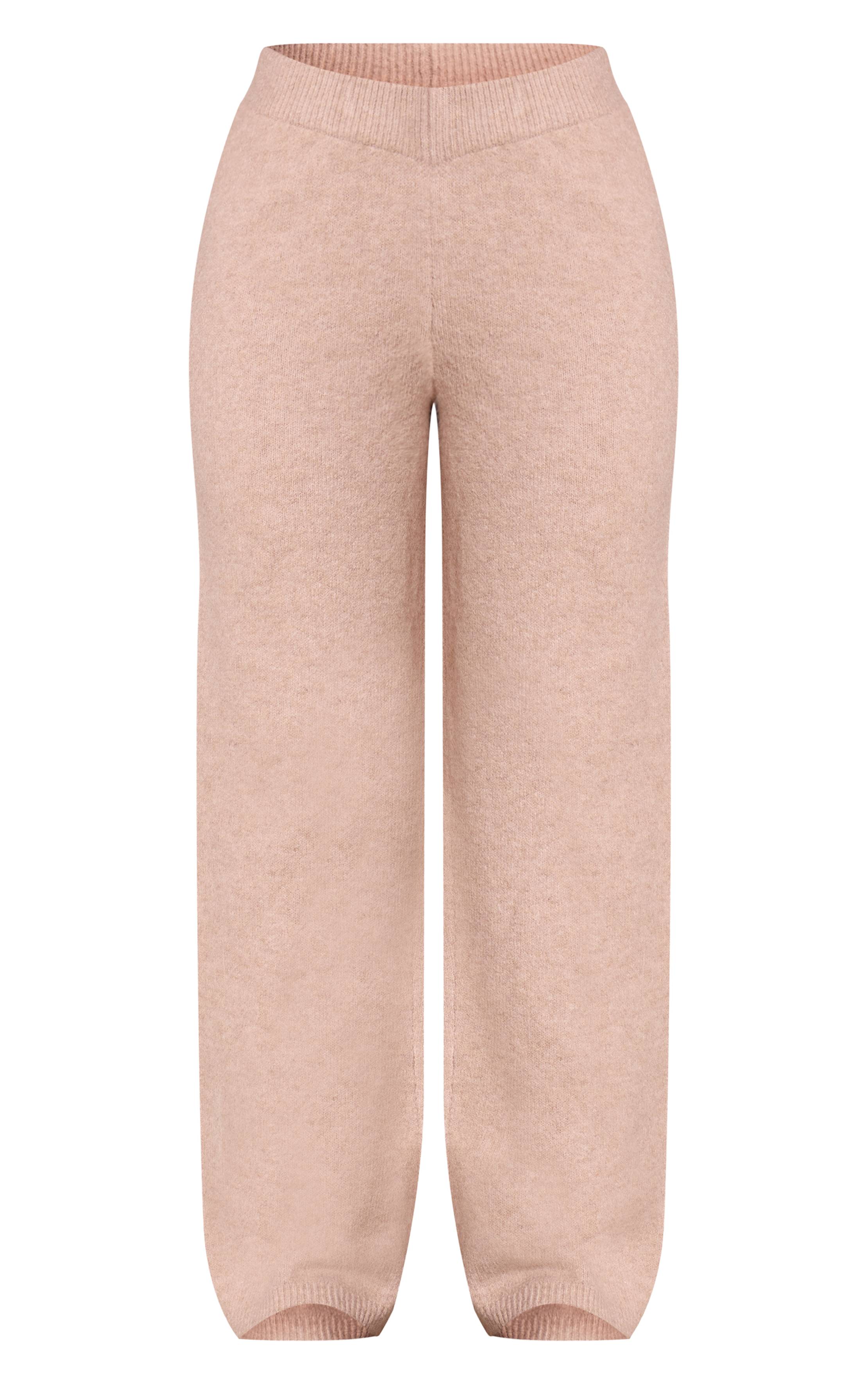 Avoine Pantalon Large Tricoté À Taille Côtelée Petite