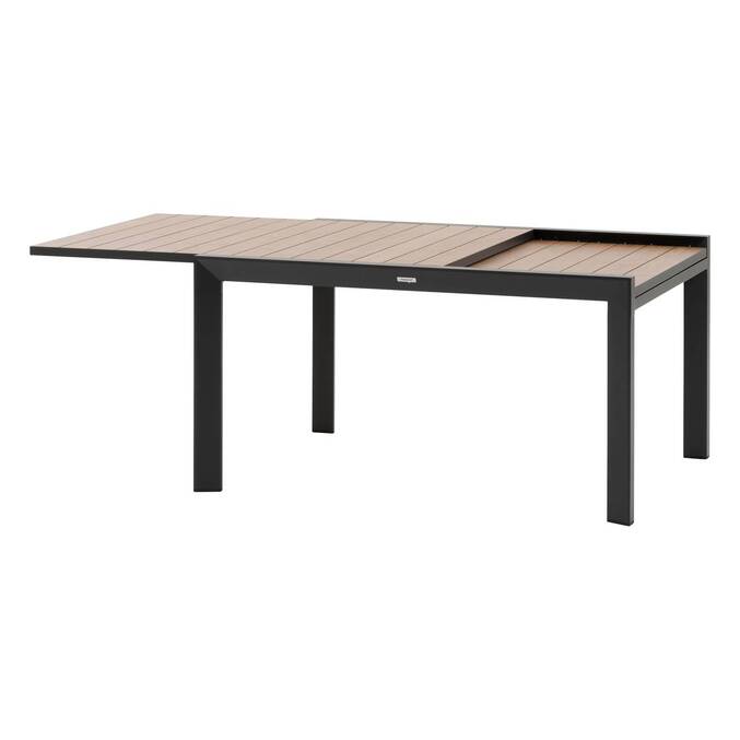 Table de jardin extensible coulissante ÉVASION Effet bois Honey & Graphite