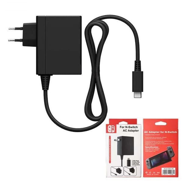 EU AC-adapter Kompatibel med Nintendo Switch / lite / OLED-dokkingstasjon