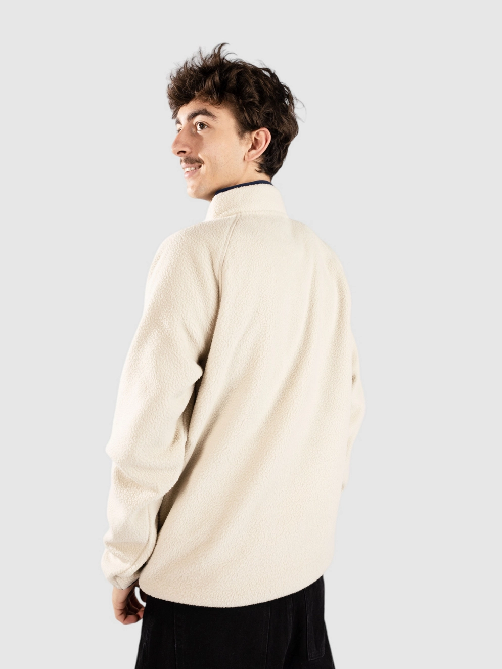 Passenger Offgrid 2.0 Zip 1/2 Recycled Sherpa Jacket oatmeal/navy