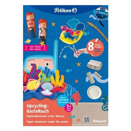 Pelikan Upcycling Bastelbuch mit StickernUBBS Meereswelt FSC