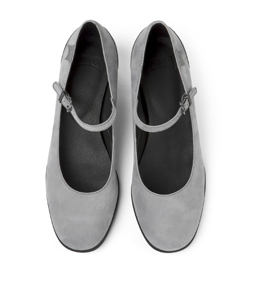 Sapatos de couro cinza Camper Katie