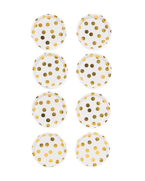 assiette en papier grande dorée lot de 8