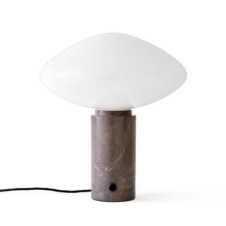 &Tradition - Mist AP17 Tischleuchte, matt weiss / Marmor grau (Grigio Caldo)