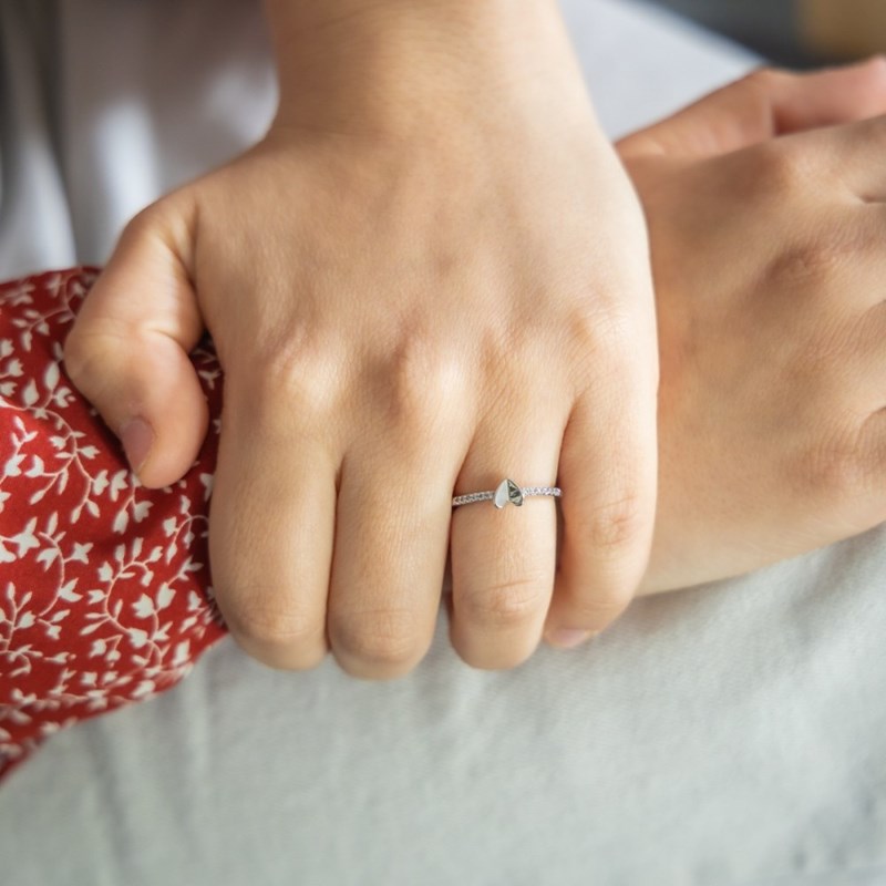 Bague Femme Coeur Ornée de Strass