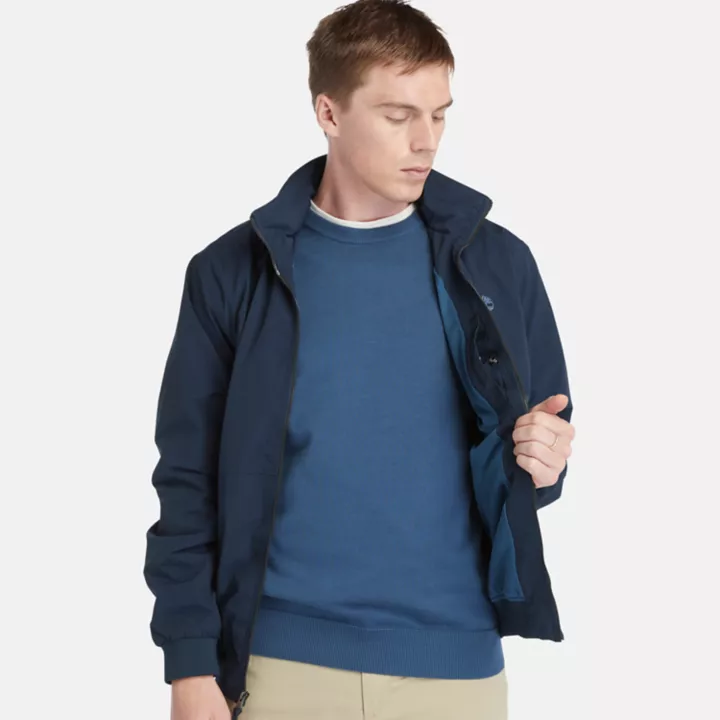 Blouson bomber résistant à l'eau pour homme en bleu foncé