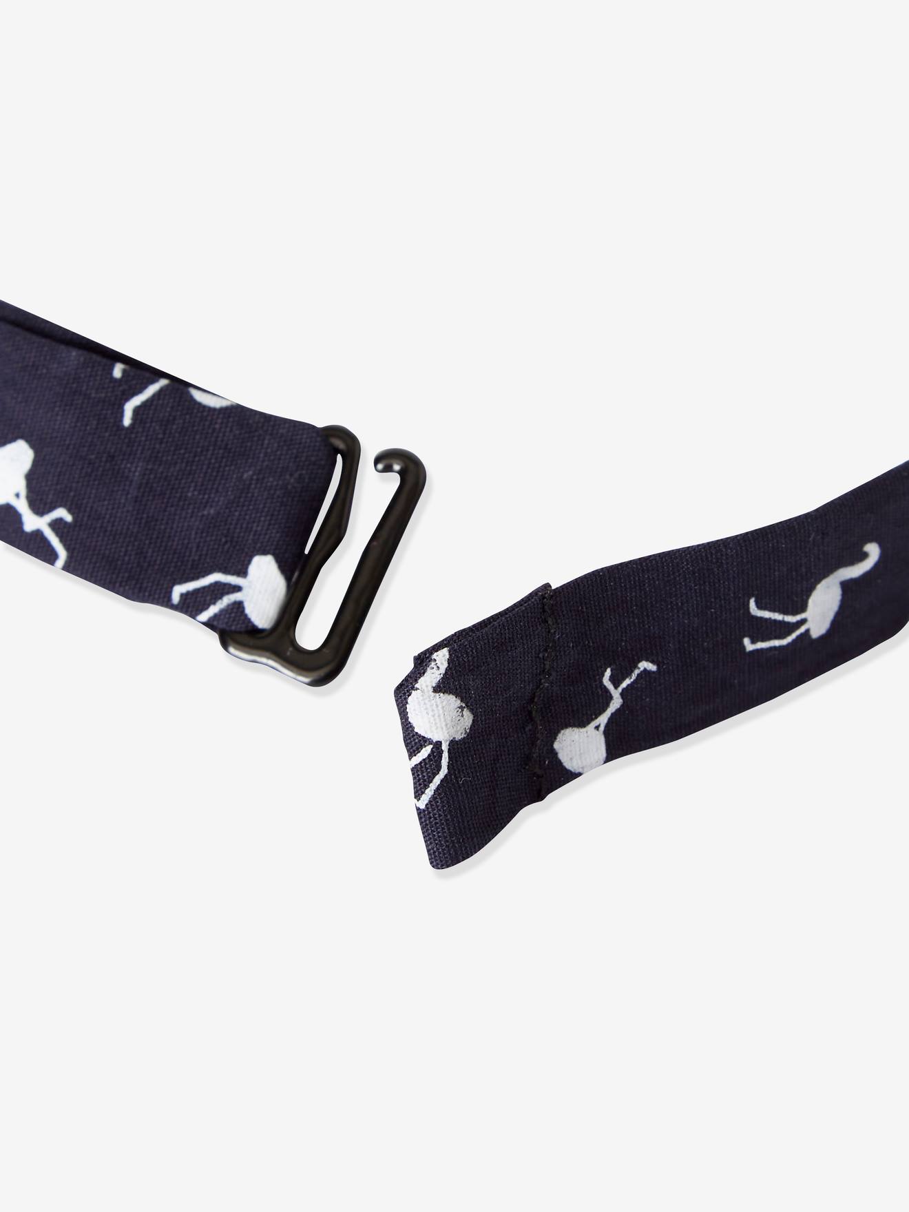 Gravata borboleta azul-escura estampada para meninos