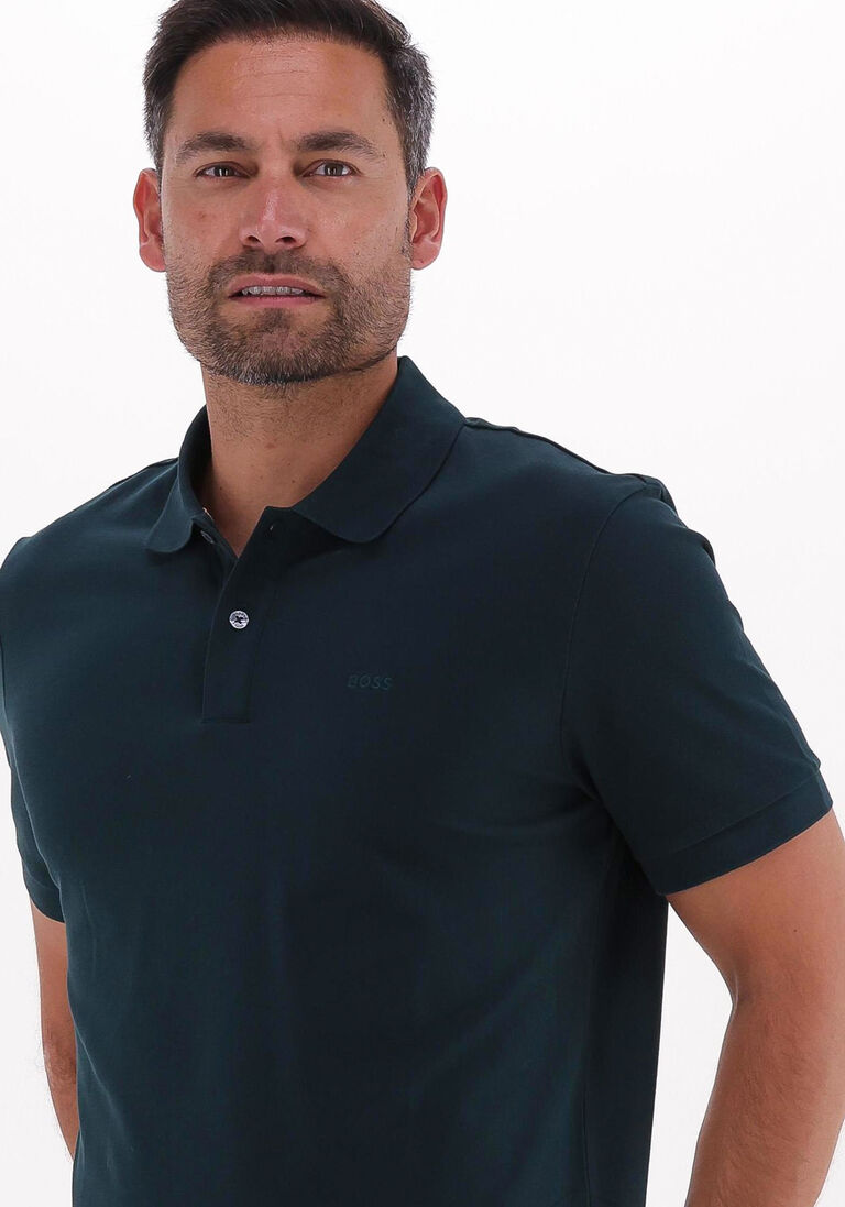 BOSS donkergroene boss polo pallas