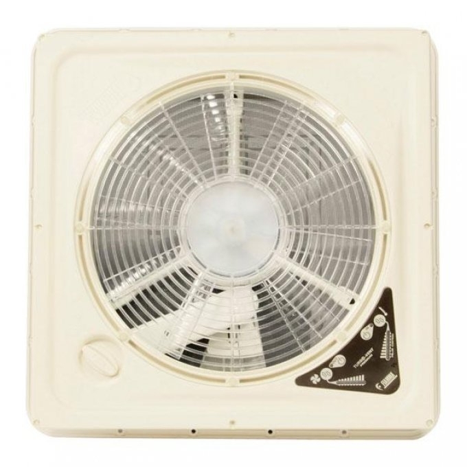 12-V-Kurbeldachhaube Turbo-Vent Premium - 40 x 40 cm - Weiße Haube